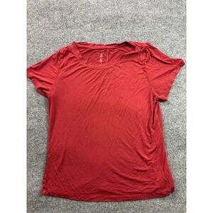 Boody T-Shirt Womens Large Red Bamboo Viscose Short Sleeve Crew Neck Top
